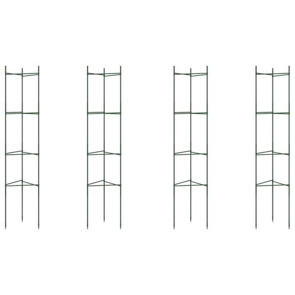 vidaXL Cages à tomates 4 Pièces 154 cm acier et PP