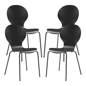 Lot de 4 chaises de salle à manger 85 x 48 x 50 cm moderne design robuste noir 03_0009820