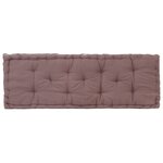 vidaXL Coussins de plancher de palette lot de 2 Coton Taupe