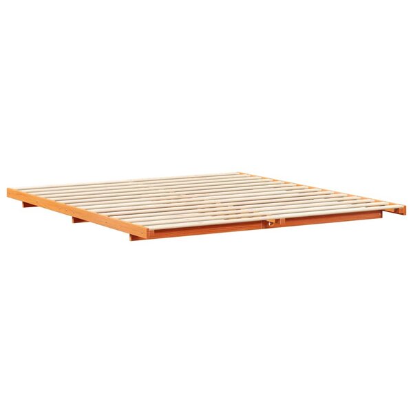 vidaXL Cadre de lit surélevé Marron cire 180 x 220 cm