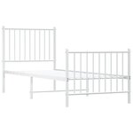 vidaXL Cadre de lit métal sans matelas avec pied de lit blanc 80x200cm