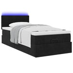 vidaXL Cadre de lit ottoman avec matelas noir 90x190 cm velours