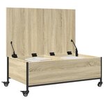 vidaXL Table basse avec roulettes chêne sonoma bois d'ingénierie