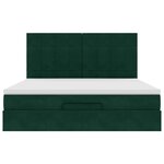 vidaXL Cadre de lit ottoman avec matelas vert foncé 160x200 cm velours