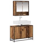 vidaXL Ensemble de mobilier de salle de bain 2 Pièces Bois Ancien