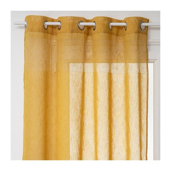 Voilage avec motifs ajourés - 140 x 240 cm - Ocre