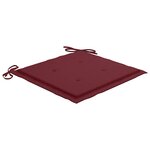 vidaXL Chaises de jardin avec coussins rouge bordeaux lot de 6 Teck