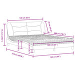 vidaXL Lit avec matelas noir 160x200 cm tissu