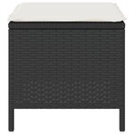 Set de jardin en 4 pièces avec coussins en poly rattan noir et acacia