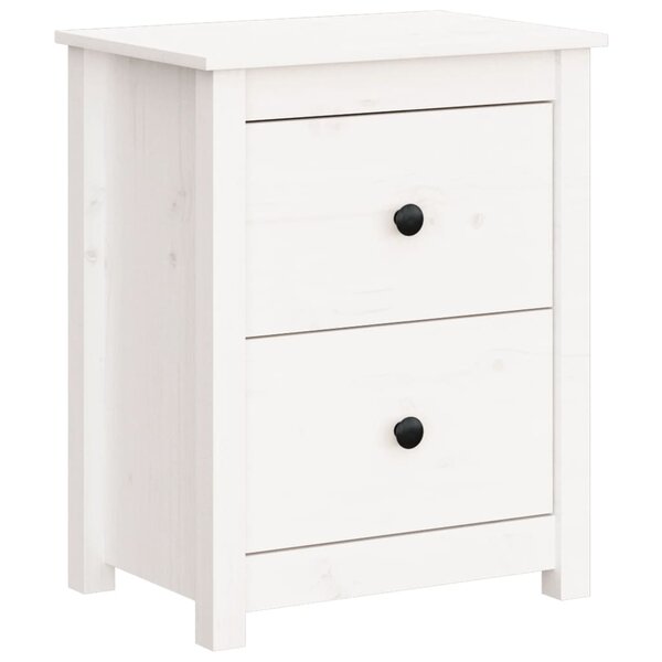 vidaXL Table de chevet Blanc 50x35x61 5 cm Bois de pin massif