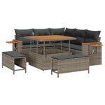 vidaXL Ensemble de canapé de jardin 8 Pièces Gris 100 x 100 x 71 cm