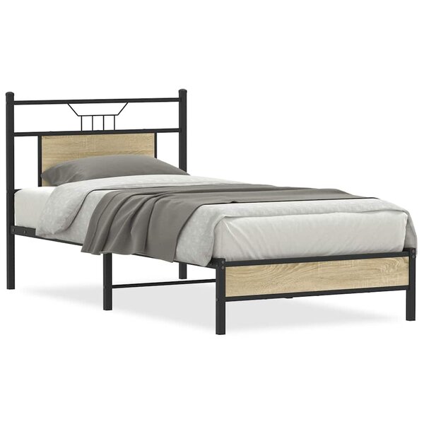 vidaXL Cadre de lit sans matelas chêne sonoma 75x190 cm