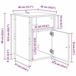 vidaXL Cabinet de chevet 2 Pièces Chêne artisanal 40 x 42 x 60 cm