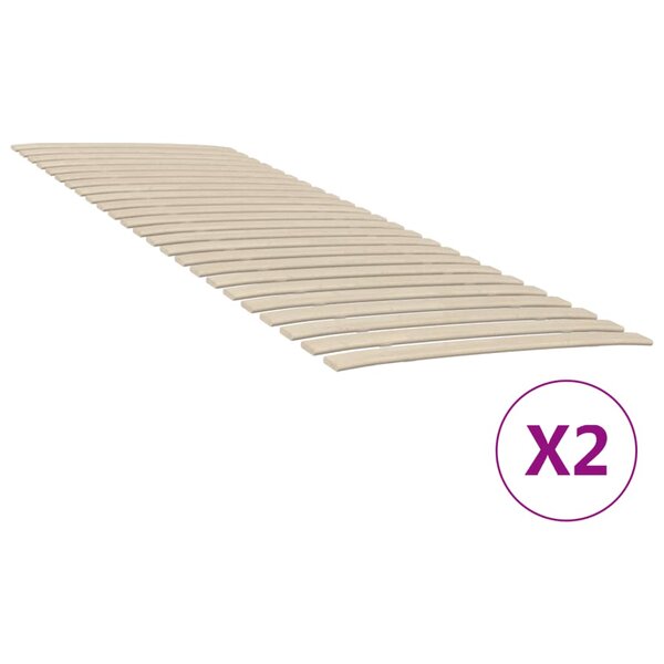 vidaXL Lattes de rechange pour sommier avec 48 lattes  2 pièces  70 x 200 cm