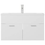 vidaXL Armoire d'évier avec lavabo intégré Blanc Aggloméré