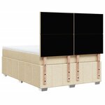 vidaXL Sommier à lattes de lit avec matelas Crème 140x190 cm Tissu