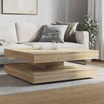 vidaXL Table basse rotative à 360 degrés chêne sonoma 90x90x34 5 cm
