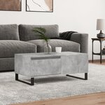 vidaXL Table basse Gris béton 90x50x36 5 cm Bois d'ingénierie