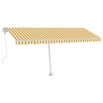 vidaXL Auvent automatique capteur de vent/LED 500x300cm Jaune et blanc