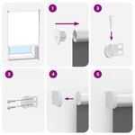 vidaXL Store enrouleur occultant blanc cassé largeur du tissu 121 6 cm