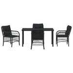 vidaXL Ensemble de salle à manger pour jardin 5 Pièces Noir Poly rotin
