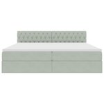 vidaXL Lit de Rangement avec matelas Gris clair 200 x 200 cm Velours