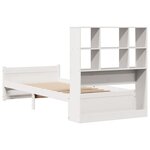 vidaXL Lit bibliothèque sans matelas blanc 90x190cm bois de pin massif