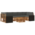vidaXL Ensemble de canapés d'extérieur 8 Pièces Naturel et Anthracite