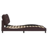vidaXL Cadre de lit sans matelas Hvar marron foncé 140x200 cm tissu