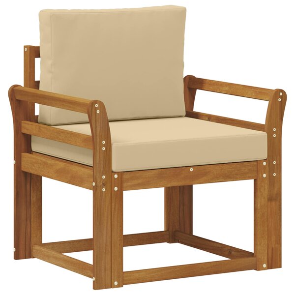 vidaXL Canapé d’extérieur Bois d'acacia massif et polyester Naturel