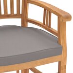 Vidaxl chaises de jardin 2 pièces avec coussins gris foncé bois de teck