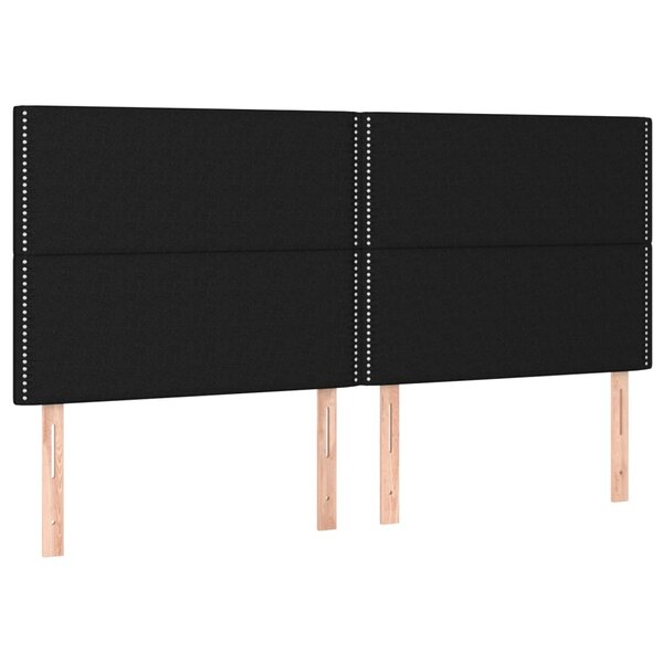 vidaXL Têtes de lit 4 Pièces Noir 90x5x78/88 cm Tissu