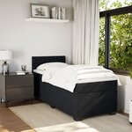 vidaXL Sommier à lattes de lit avec matelas Noir 100x200 cm Velours