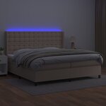 vidaXL Sommier à lattes de lit matelas LED Cappuccino 200x200 cm