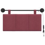 vidaXL Tête de lit suspendue Avec lumière LED Bordeaux Tissu