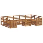 vidaXL Ensemble de canapés d'extérieur 10 pc Naturel
