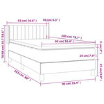 vidaXL Sommier à lattes de lit avec matelas Gris foncé 90x200 cm Tissu