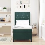 vidaXL Lit à Ressorts avec Matelas LED Vert foncé 80 x 200 cm Velours
