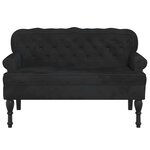 vidaXL Banc avec dossier Noir 119 5x64 5x75 cm Velours