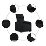 vidaXL Fauteuil inclinable Noir Similicuir