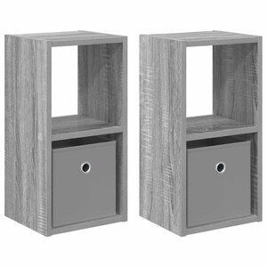 vidaXL Table de chevet 2 pc Gris Sonoma 25 5 x 22 x 49 5 cm