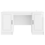 vidaXL Bureau Blanc brillant 142 5 x 50 x 75 cm Bois d'ingénierie