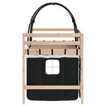 vidaXL Lit mezzanine enfants et tunnel blanc/noir 90x200 cm pin massif