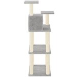 vidaXL Arbre à chat avec griffoirs en sisal gris clair 118 5 cm