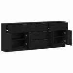 vidaXL Buffet 3 Pièces Chêne noir 181 x 30 x 70 cm Bois d'ingénierie