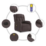 vidaXL Fauteuil inclinable de massage électrique Marron foncé Tissu