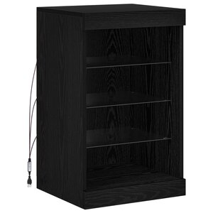 vidaXL Buffet LED Chêne noir 41 x 37 x 67 cm Bois d'ingénierie