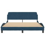vidaXL Cadre de lit avec tête de lit Dover bleu 160x200cm velours