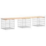 vidaXL Banc de jardin design de gabion 203x44x42 cm bois massif de pin