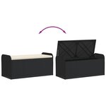 vidaXL Banc de rangement avec coussin noir 115x51x52 cm résine tressée